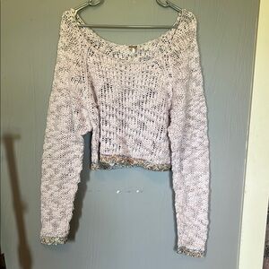 We The Free Cream Off-the-Shoulder Sweater Textured Knit